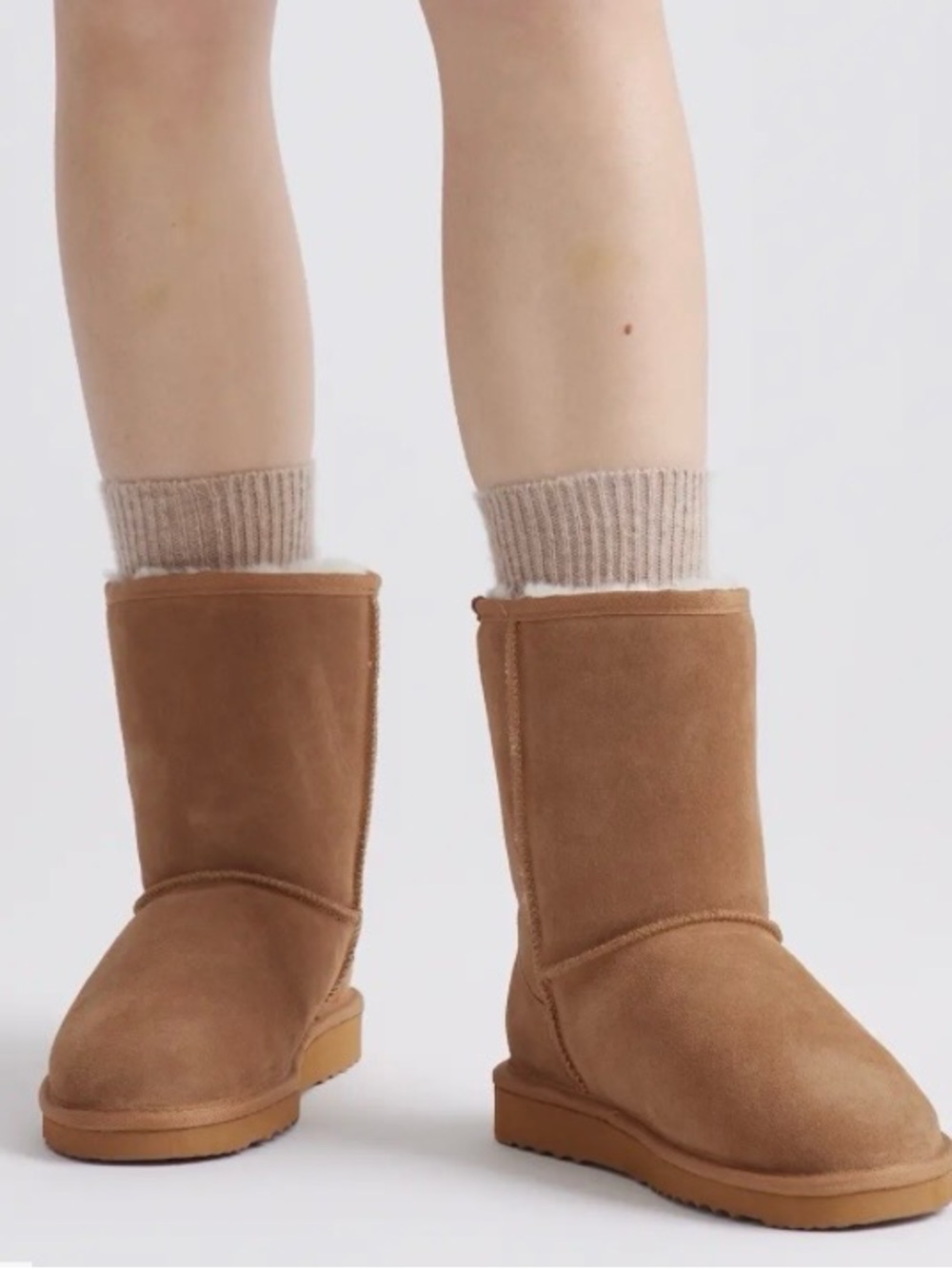 NIB QUINCE 💯 AUSTRALIAN SHEARLING MID-CALF SUEDE LEATHER BOOT PECAN SIZE 8 - Picture 4 of 15